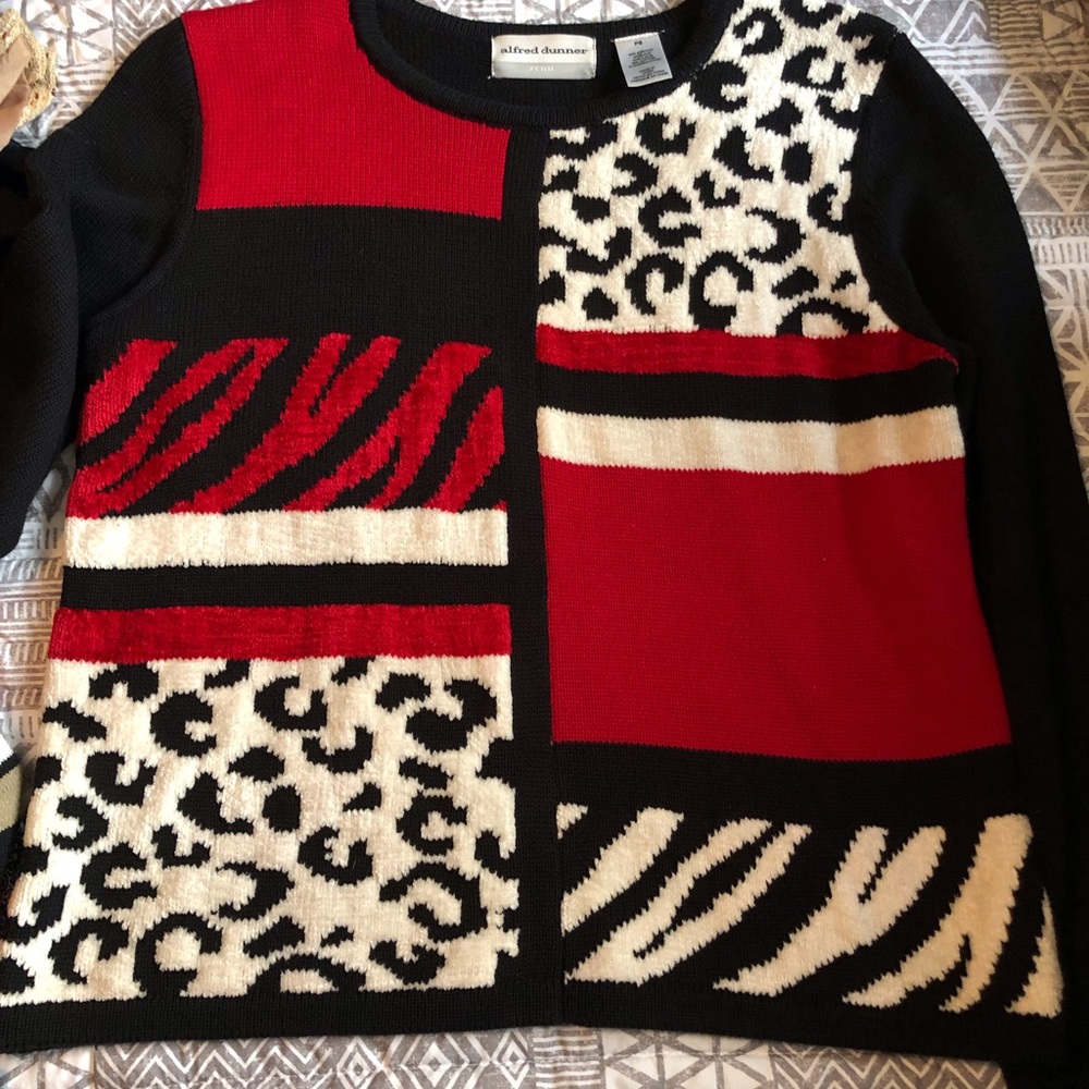 Alfred dunner multi pattern sweater